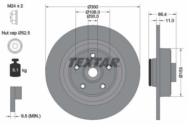 Brake Disc - 92159803 TEXTAR