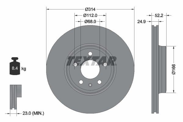 Brake Disc - 92159905 TEXTAR