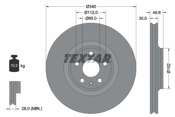 Brake Disc - 92160505 TEXTAR