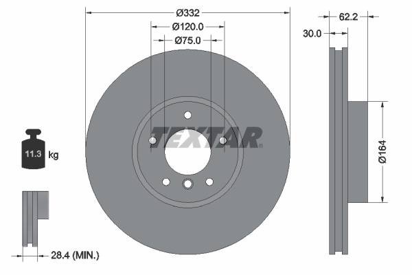 Brake Disc - 92160805 TEXTAR