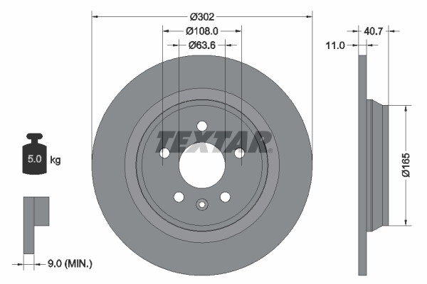 Brake Disc - 92162903 TEXTAR