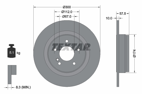 Bremsscheibe - 92163303 TEXTAR