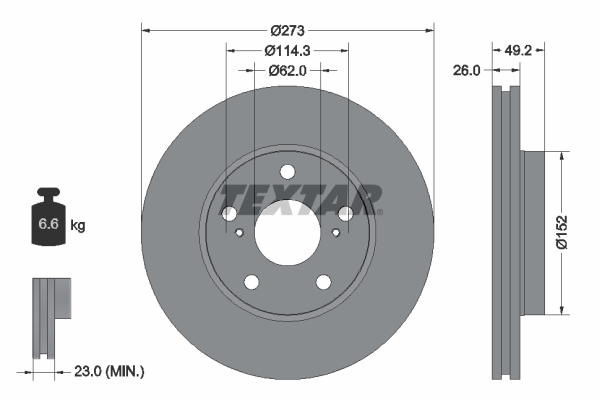 Brake Disc - 92163703 TEXTAR