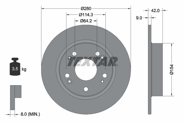 Brake Disc - 92164303 TEXTAR