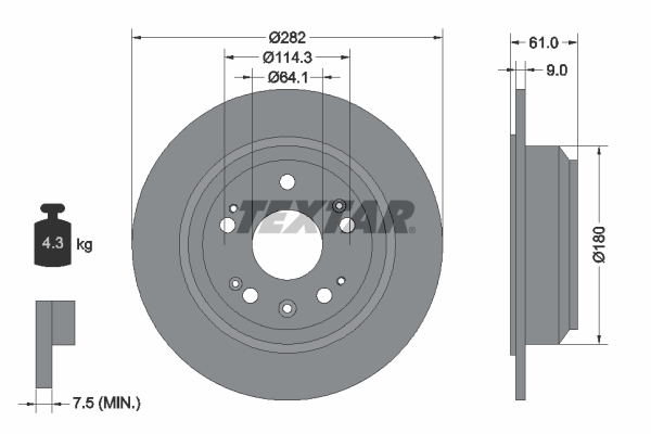 Brake Disc - 92165803 TEXTAR