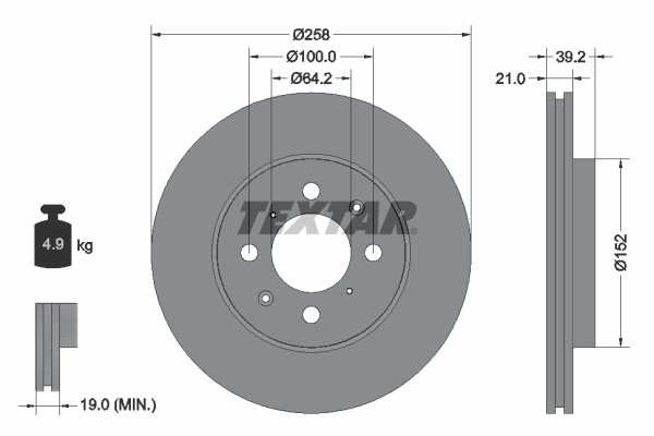 Brake Disc - 92165903 TEXTAR