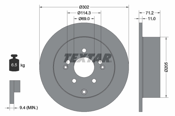 Brake Disc - 92166103 TEXTAR