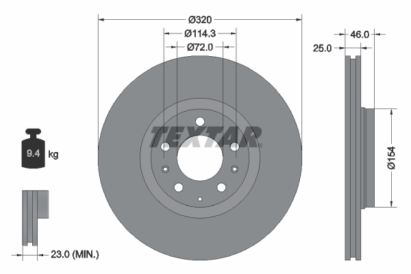 Brake Disc - 92166300 TEXTAR