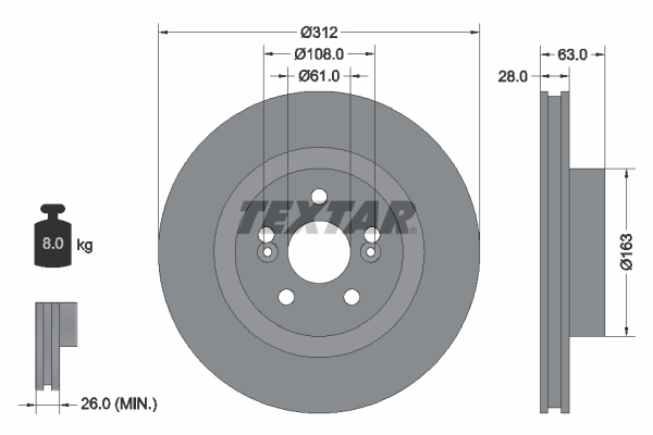 Bremsscheibe - 92167703 TEXTAR