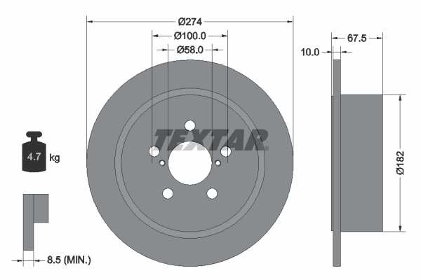 Brake Disc - 92167800 TEXTAR