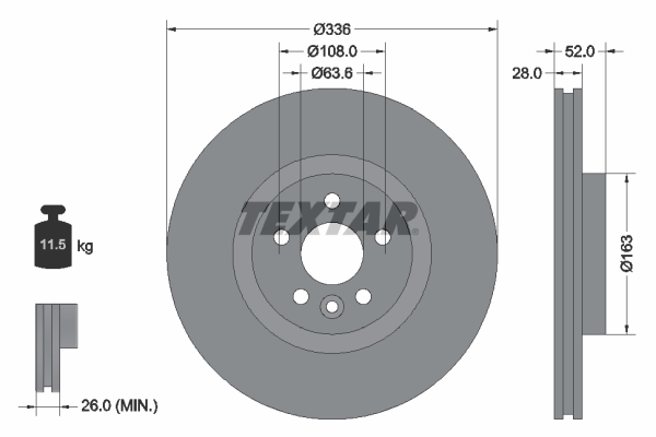 Brake Disc - 92168203 TEXTAR