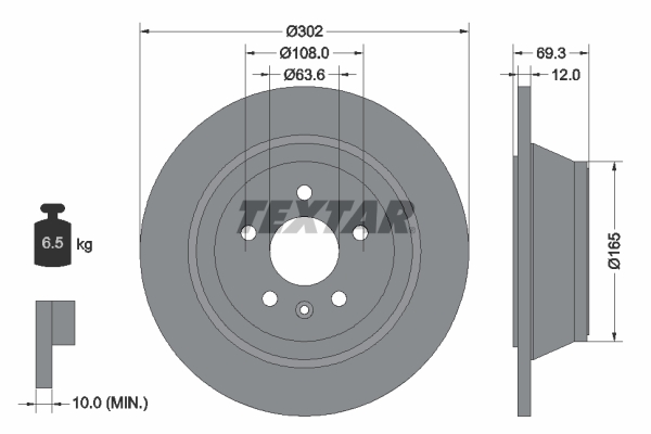 Brake Disc - 92168403 TEXTAR