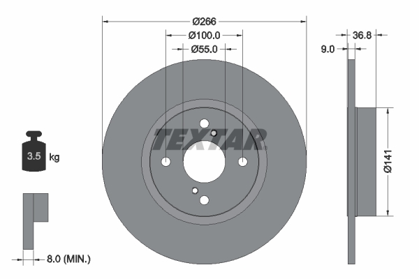 Brake Disc - 92169203 TEXTAR