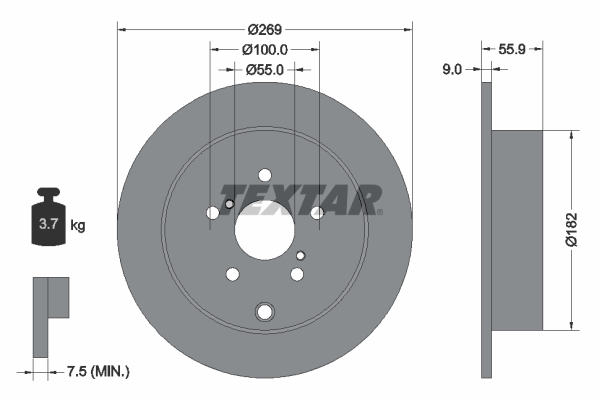 Bremsscheibe - 92170403 TEXTAR