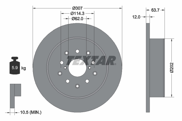 Brake Disc - 92170803 TEXTAR