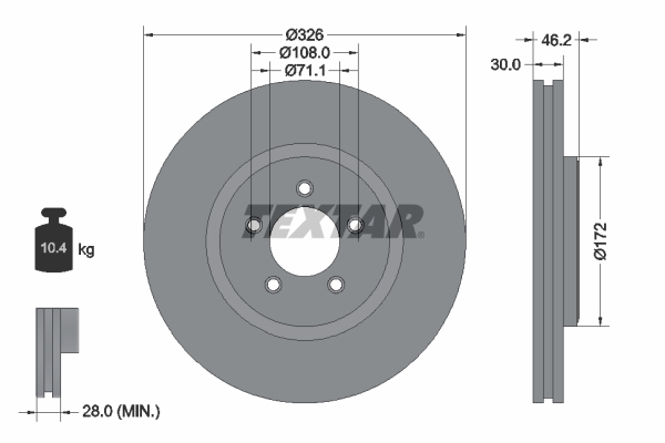 Brake Disc - 92173505 TEXTAR