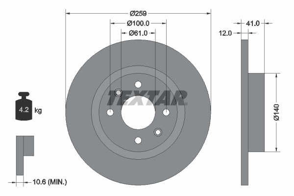 Brake Disc - 92175103 TEXTAR