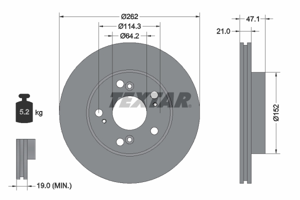 Brake Disc - 92175803 TEXTAR