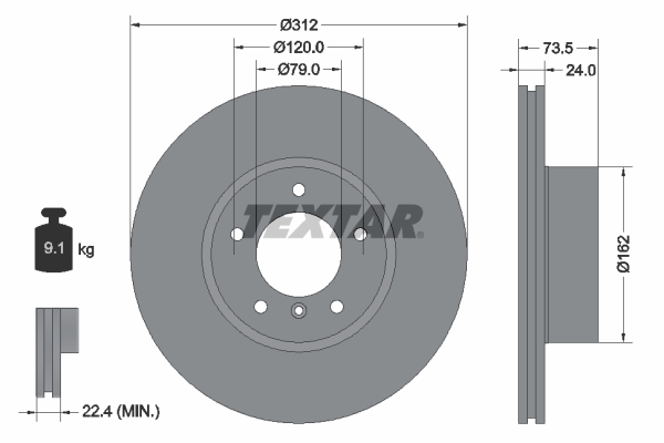 Brake Disc - 92176105 TEXTAR