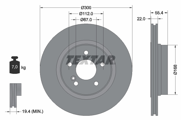 Brake Disc - 92176203 TEXTAR
