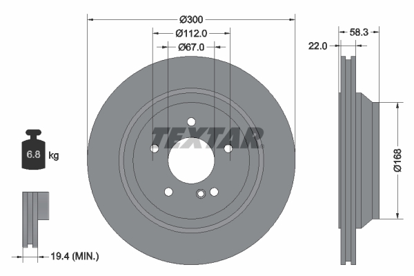 Brake Disc - 92176303 TEXTAR