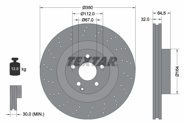 Brake Disc - 92176405 TEXTAR