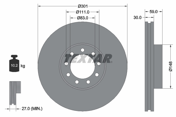Brake Disc - 93177603 TEXTAR