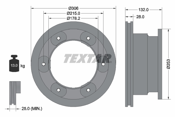 Brake Disc - 93177703 TEXTAR