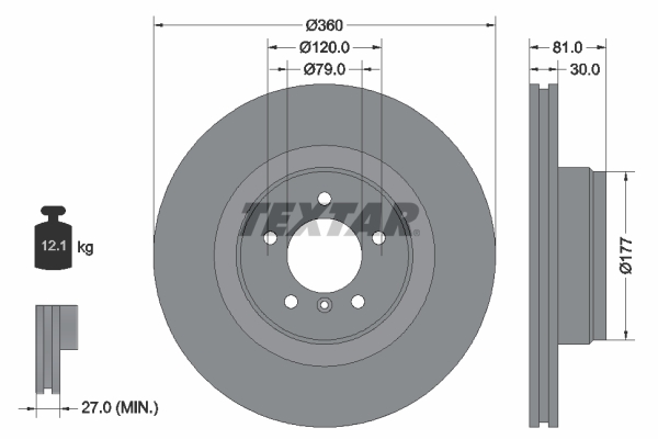 Тормозной диск - 92178403 TEXTAR