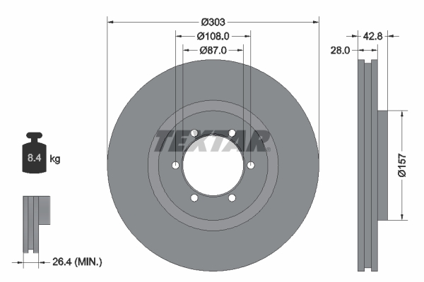 Bremsscheibe - 92180003 TEXTAR