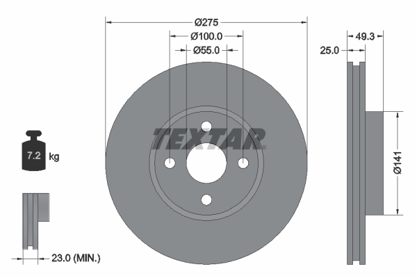 Brake Disc - 92180303 TEXTAR
