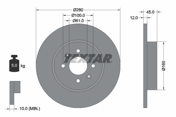 Brake Disc - 92181203 TEXTAR