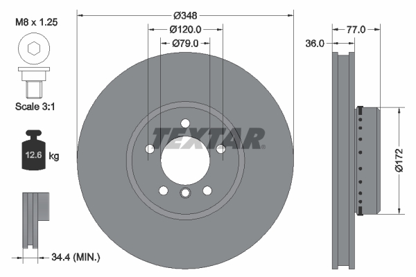 Brake Disc - 92182425 TEXTAR
