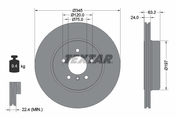 Bremsscheibe - 92182503 TEXTAR