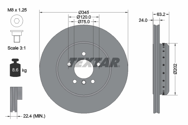 Brake Disc - 92182503 TEXTAR