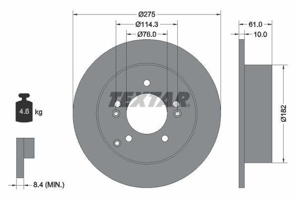 Brake Disc - 92185803 TEXTAR