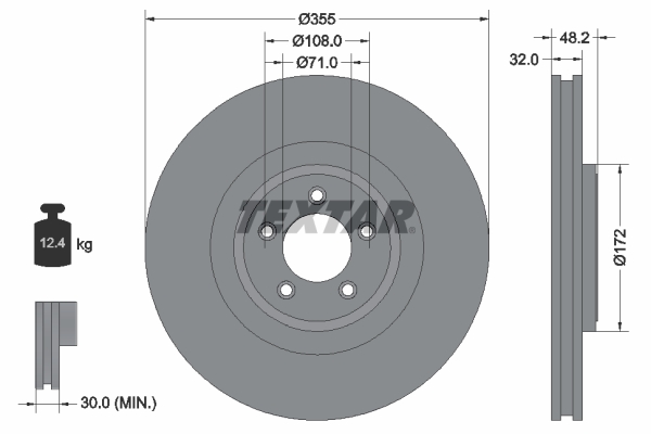 Brake Disc - 92186305 TEXTAR