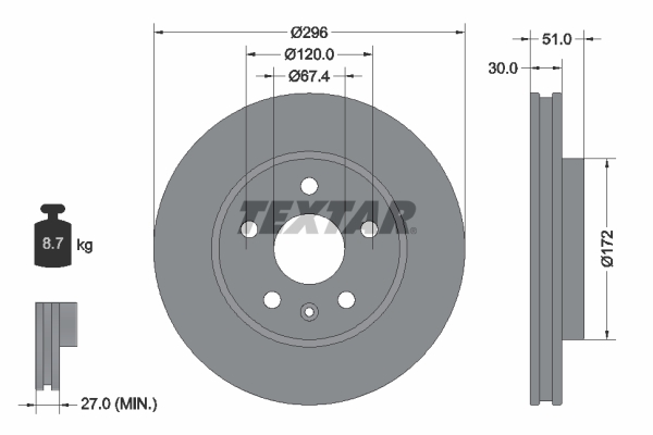 Bremsscheibe - 92186903 TEXTAR