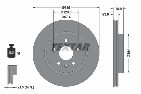 Brake Disc - 92187303 TEXTAR