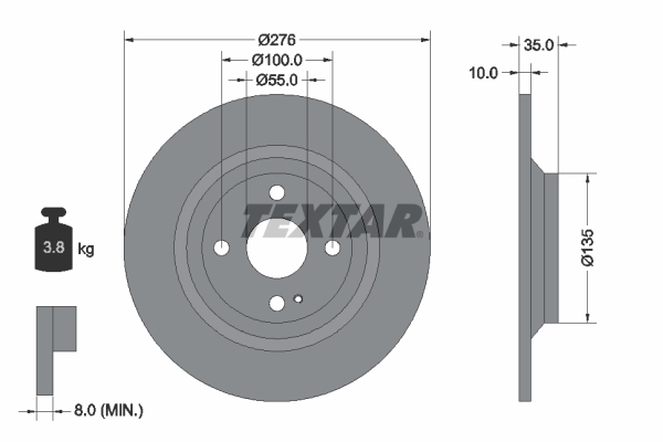 Brake Disc - 92188303 TEXTAR