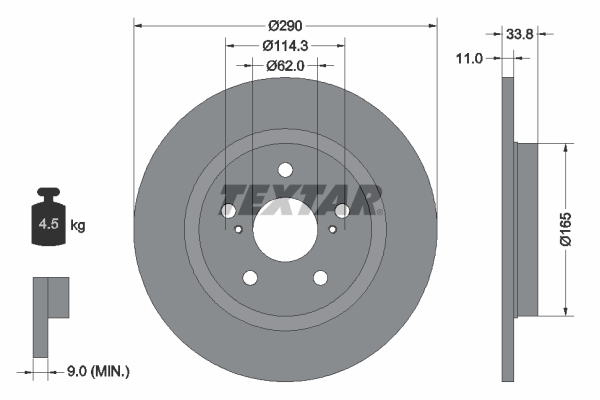 Brake Disc - 92195200 TEXTAR