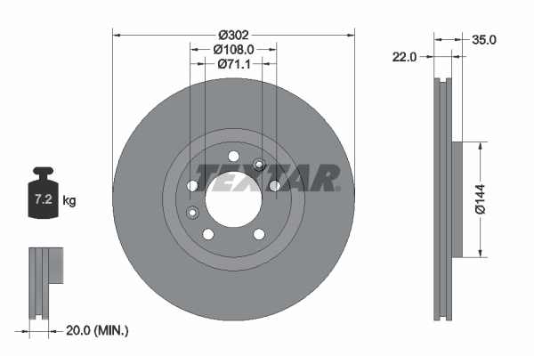 Brake Disc - 92197103 TEXTAR