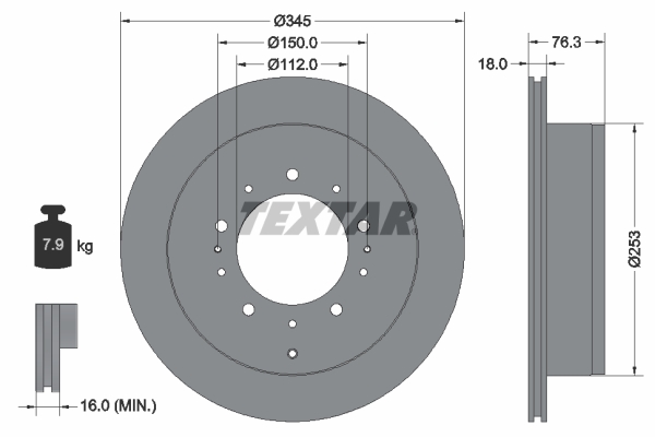 Brake Disc - 92198503 TEXTAR