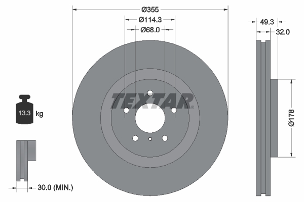 Brake Disc - 92199105 TEXTAR