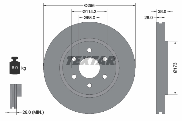 Brake Disc - 92199603 TEXTAR