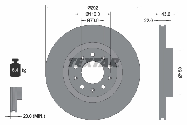Brake Disc - 92221103 TEXTAR