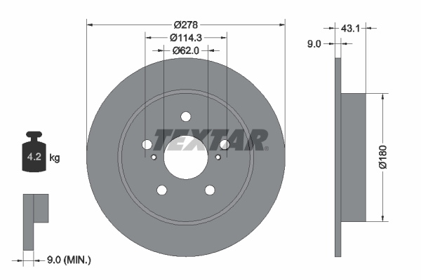 Brake Disc - 92222300 TEXTAR