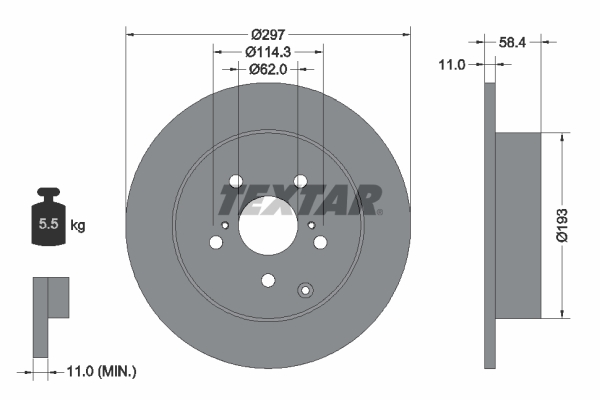 Brake Disc - 92222500 TEXTAR