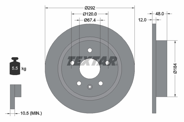 Bremsscheibe - 92222903 TEXTAR