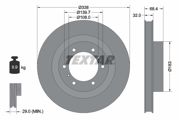 Brake Disc - 92223903 TEXTAR